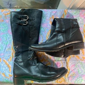 Paul Green black leather knee high boots